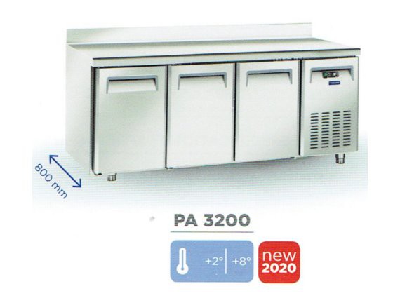 Tavolo refrigerato PA3200 pasticceria inox, positivo + 2/+8�.
